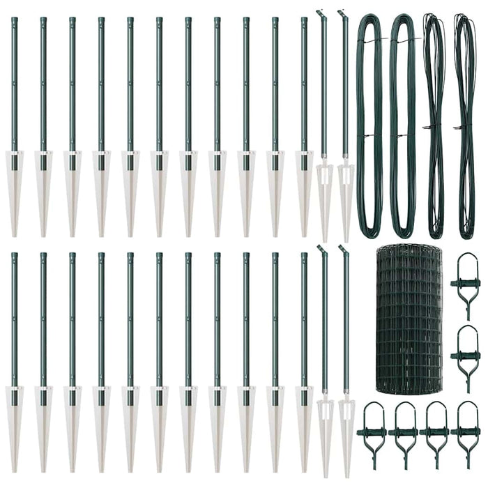 Recinzione con pali. Verde 0.6 x 50 m Acciaio 3350610