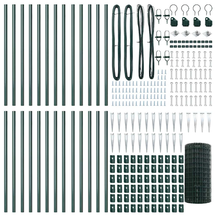 Recinzione con pali. Verde 0.6 x 50 m Acciaio 3350610