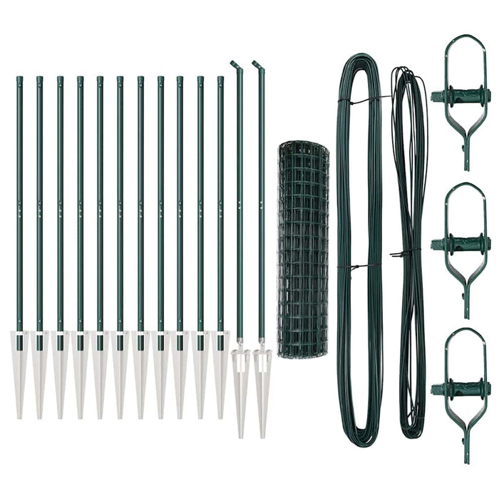 Recinzione con pali. Verde 1 x 25 m Acciaio 3350622