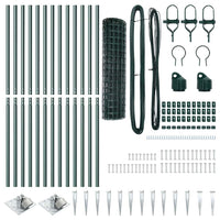 Recinzione con pali. Verde 1 x 25 m Acciaio 3350622