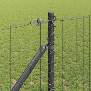 Recinzione con pali. Grigio 1.2 x 10 m Acciaio 3350646