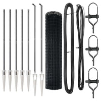 Recinzione con pali. Grigio 1.2 x 10 m Acciaio 3350646