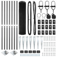 Recinzione con pali. Grigio 1.2 x 10 m Acciaio 3350646