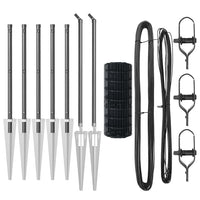 Recinzione con pali. Grigio 0.8 x 10 m Acciaio 3350652