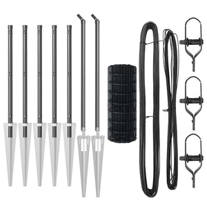 Recinzione con pali. Grigio 0.8 x 10 m Acciaio 3350652