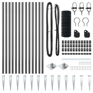 Recinzione con pali. Grigio 0.4 x 25 m Acciaio 3350671