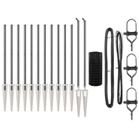 Recinzione con pali. Grigio 1 x 25 m Acciaio 3350689