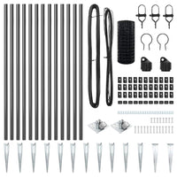 Recinzione con pali. Grigio 1 x 25 m Acciaio 3350689