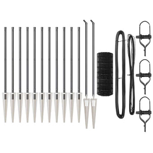 Recinzione con pali. Grigio 0.4 x 25 m Acciaio 3350709