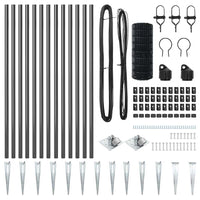 Recinzione con pali. Grigio 0.4 x 25 m Acciaio 3350709