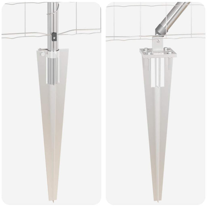 Recinzione con pali. Argento 0.6 x 10 m Acciaio 3350787