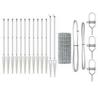 Recinzione con pali. Argento 0.6 x 10 m Acciaio 3350787