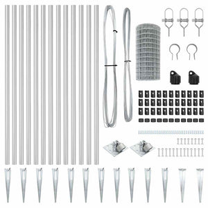Recinzione con pali. Argento 0.4 x 25 m Acciaio 3350794