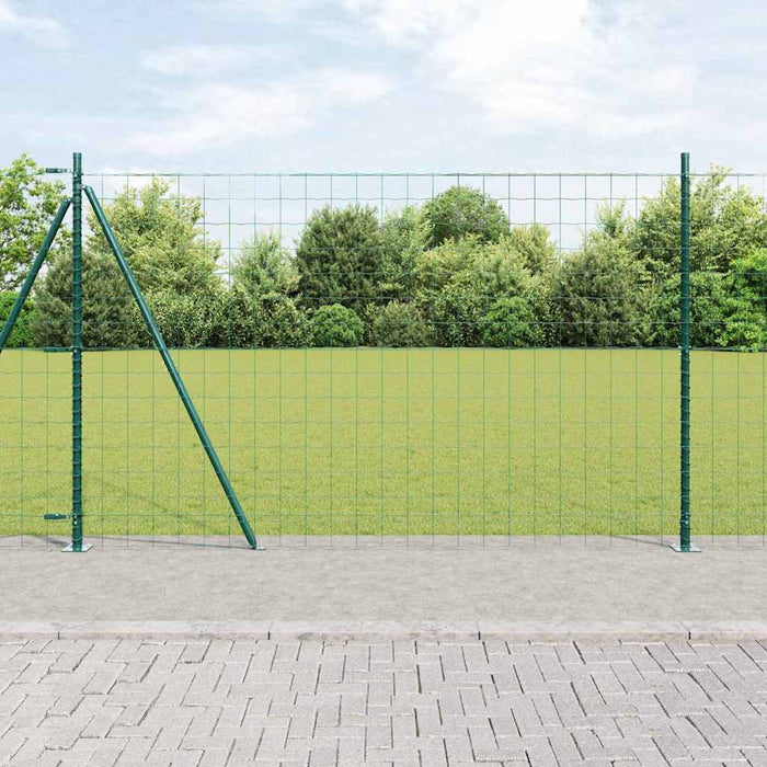 Recinzione con pali. Verde 1.2 x 25 m Acciaio 3350865