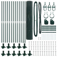 Recinzione con pali. Verde 1.2 x 25 m Acciaio 3350865