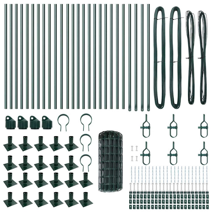 Recinzione con pali. Verde 0.6 x 50 m Acciaio 3350871