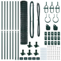 Recinzione con pali. Verde 1.5 x 10 m Acciaio 3350882