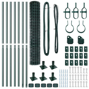 Recinzione con pali. Verde 1.5 x 10 m Acciaio 3350882