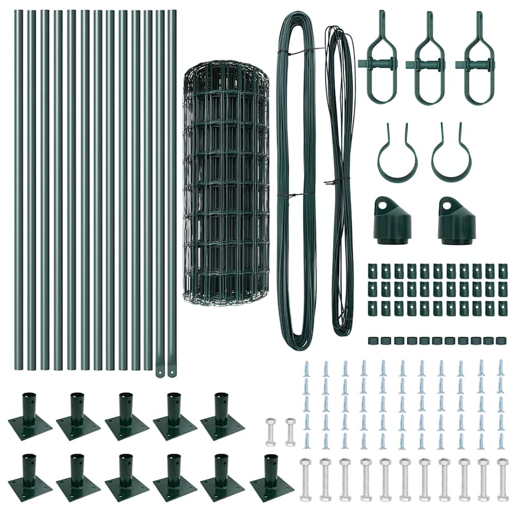Recinzione con pali. Verde 0.6 x 25 m Acciaio 3350885