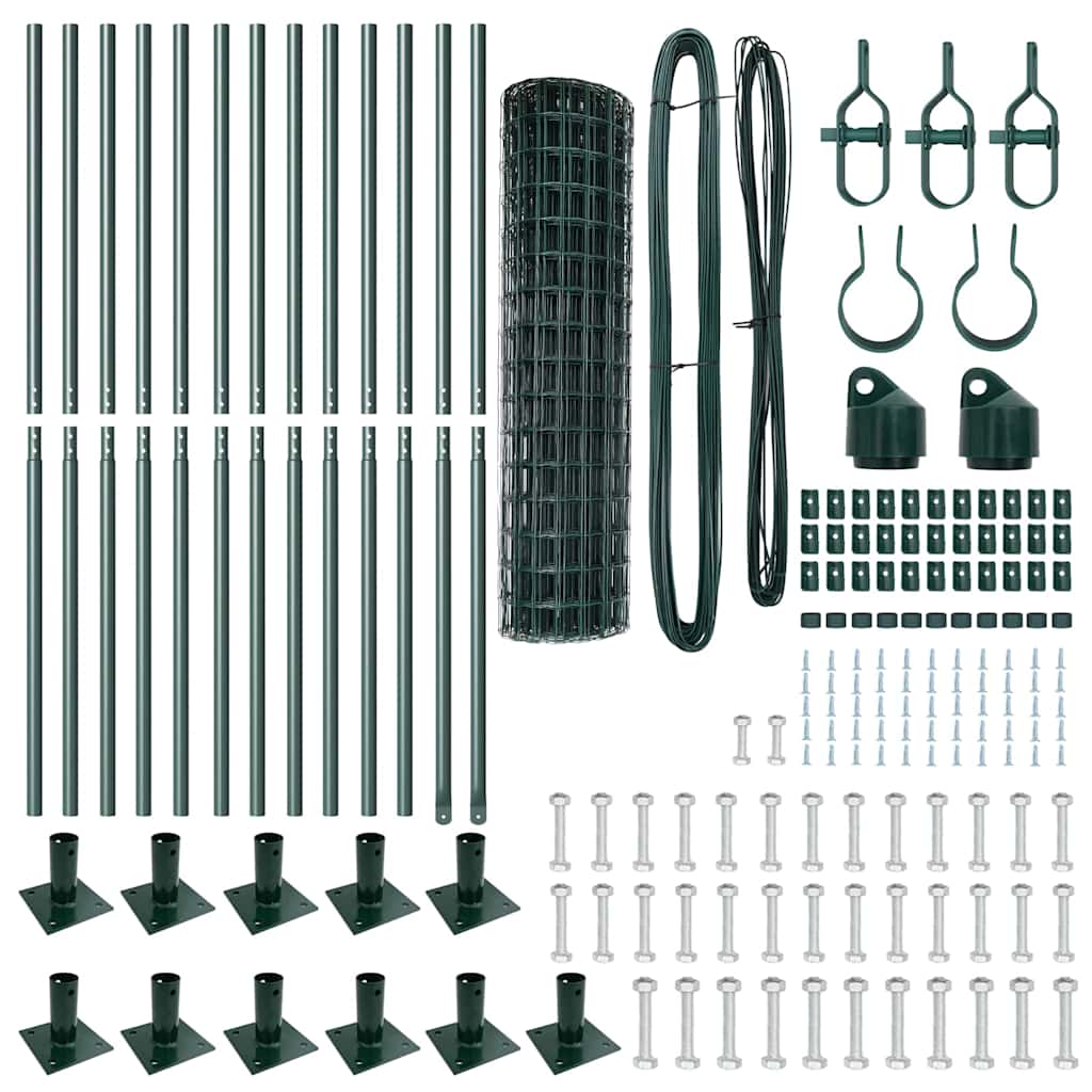 Recinzione con pali. Verde 0.8 x 25 m Acciaio 3350886