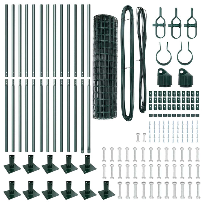 Recinzione con pali. Verde 0.8 x 25 m Acciaio 3350886