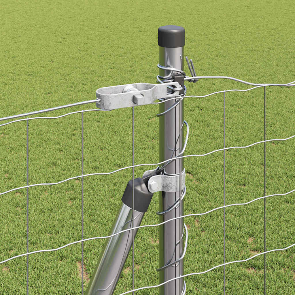 Recinzione con pali. Argento 1.6 x 10 m Acciaio 3351058