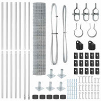Recinzione con pali. Argento 1.6 x 10 m Acciaio 3351058