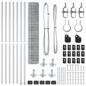 Recinzione con pali. Argento 1.6 x 10 m Acciaio 3351058