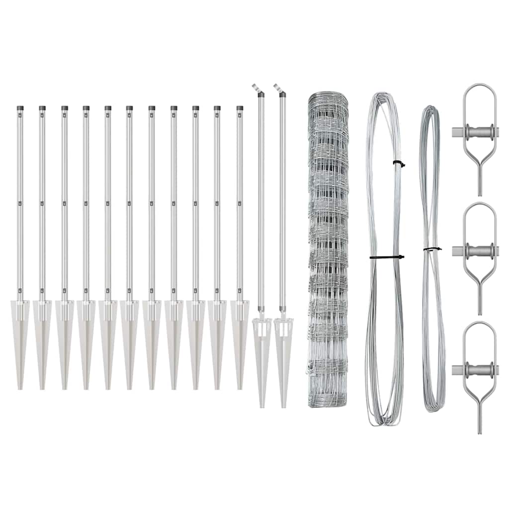 Recinzione da campo Argento 25 x 1,2 m Acciaio zincato 3351427