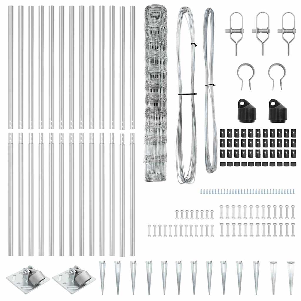 Recinzione da campo Argento 25 x 1,2 m Acciaio zincato 3351427