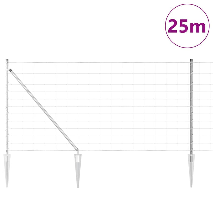 Recinzione da campo Argento 25 x 1,2 m Acciaio zincato 3351427