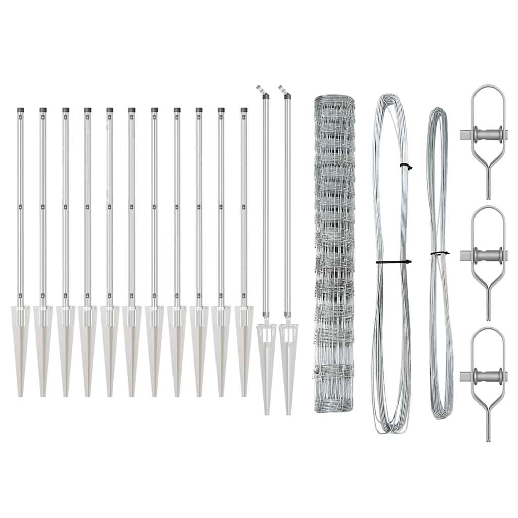 Recinzione da campo Argento 25 x 1,2 m Acciaio zincato 3351429