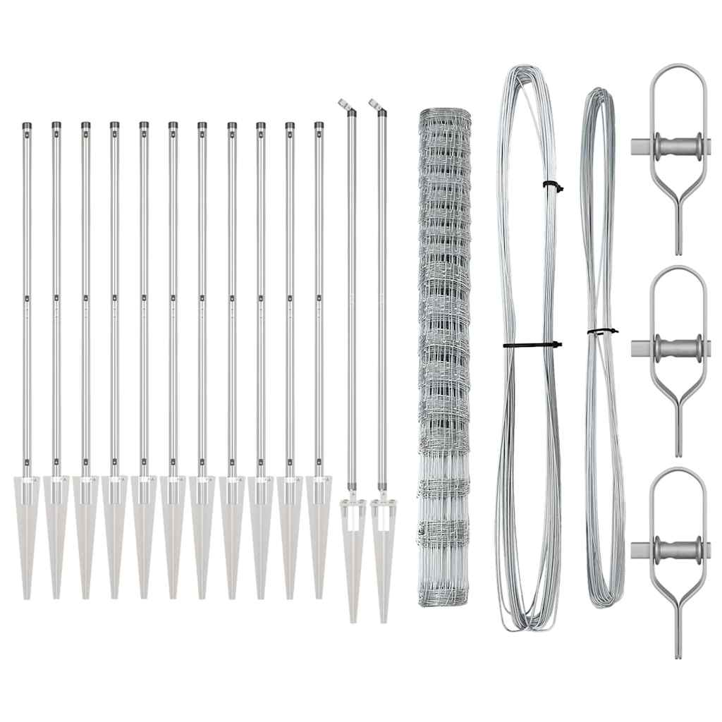 Recinzione da campo Argento 25 x 1.5 m Acciaio zincato 3351438