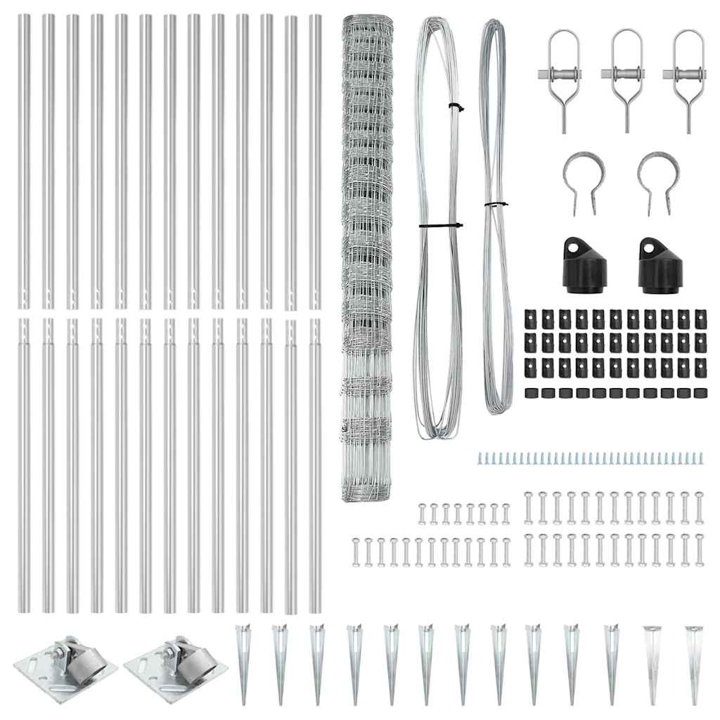 Recinzione da campo Argento 25 x 1.5 m Acciaio zincato 3351438