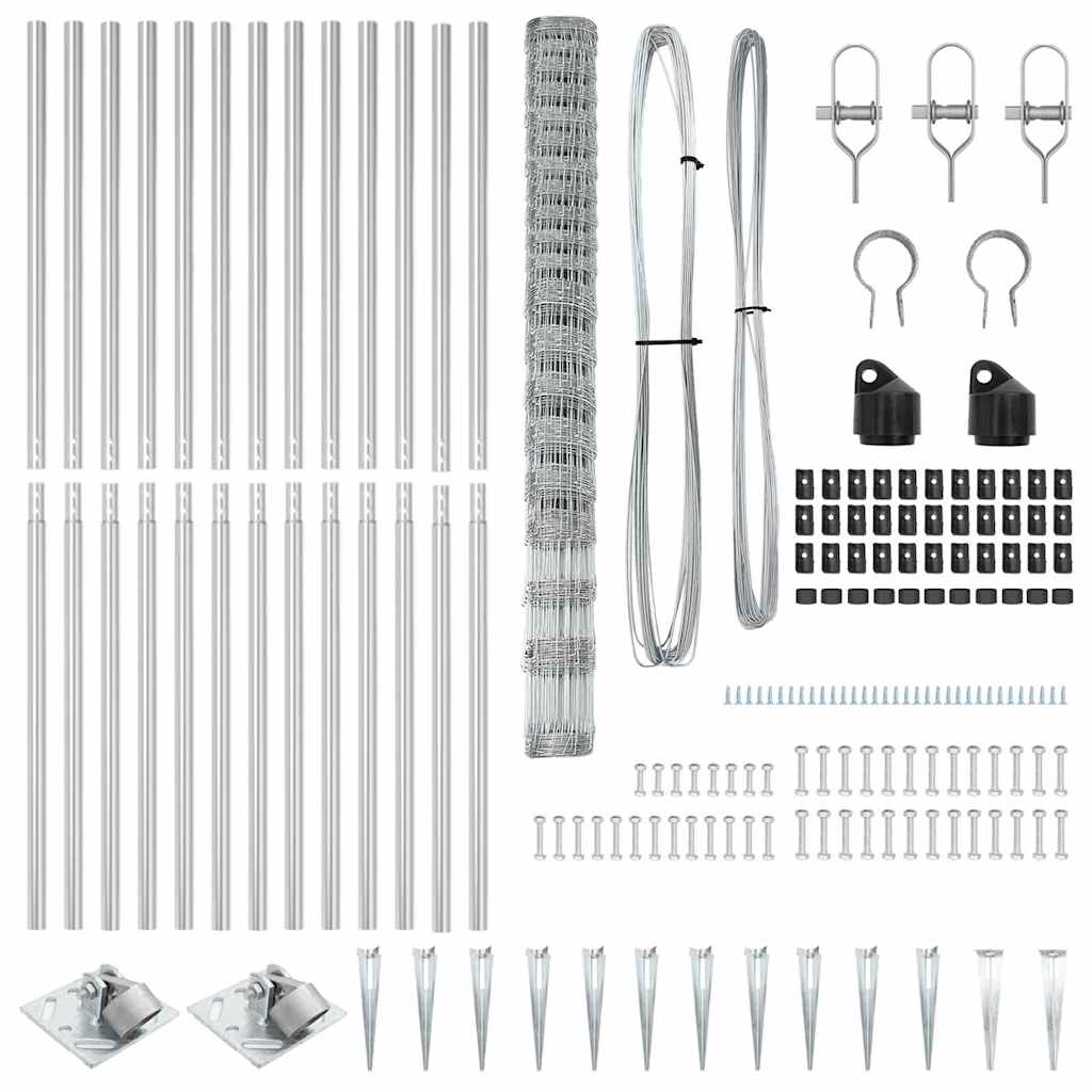 Recinzione da campo Argento 25 x 1.6 m Acciaio zincato 3351441