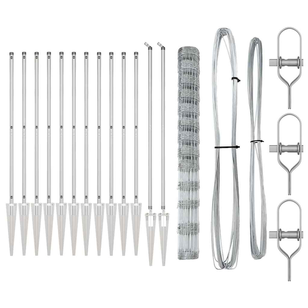 Recinzione da campo Argento 50 x 1.5 m Acciaio zincato 3351464