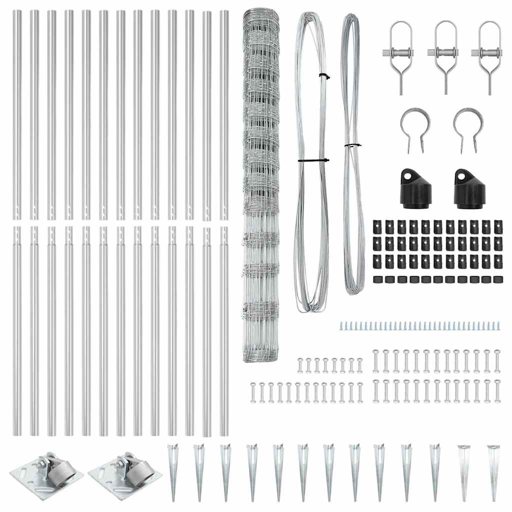 Recinzione da campo Argento 50 x 1.5 m Acciaio zincato 3351464