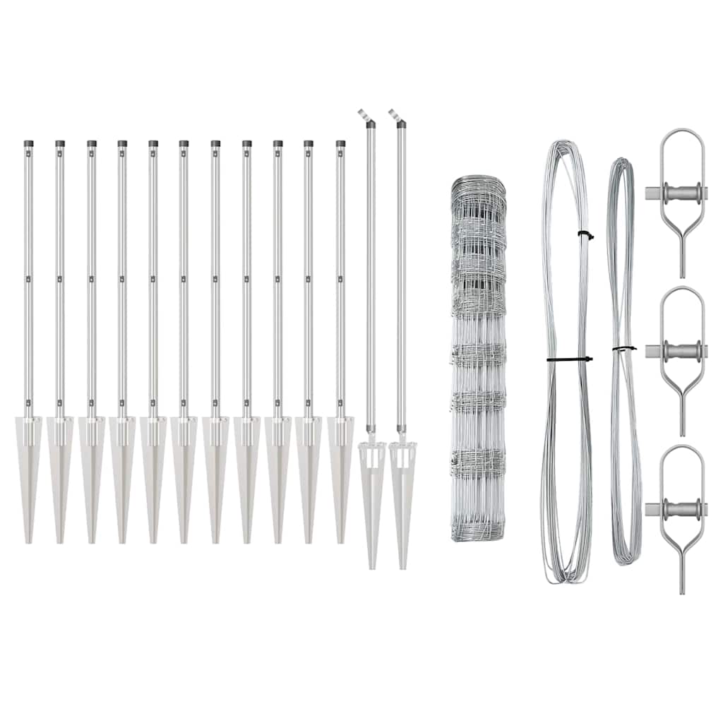 Recinzione da campo Argento 100 x 1 m Acciaio zincato 3351471