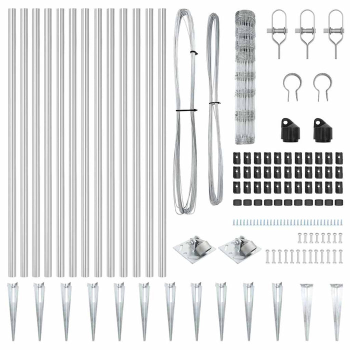 Recinzione da campo Argento 100 x 1 m Acciaio zincato 3351471