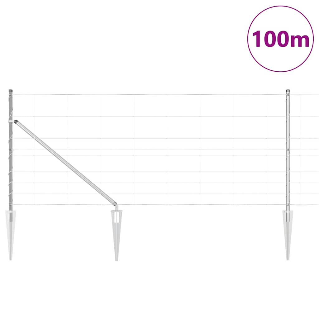 Recinzione da campo Argento 100 x 1 m Acciaio zincato 3351471