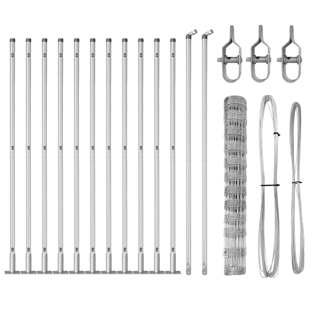 Recinzione da campo Argento 25 x 1,2 m Acciaio zincato 3351510