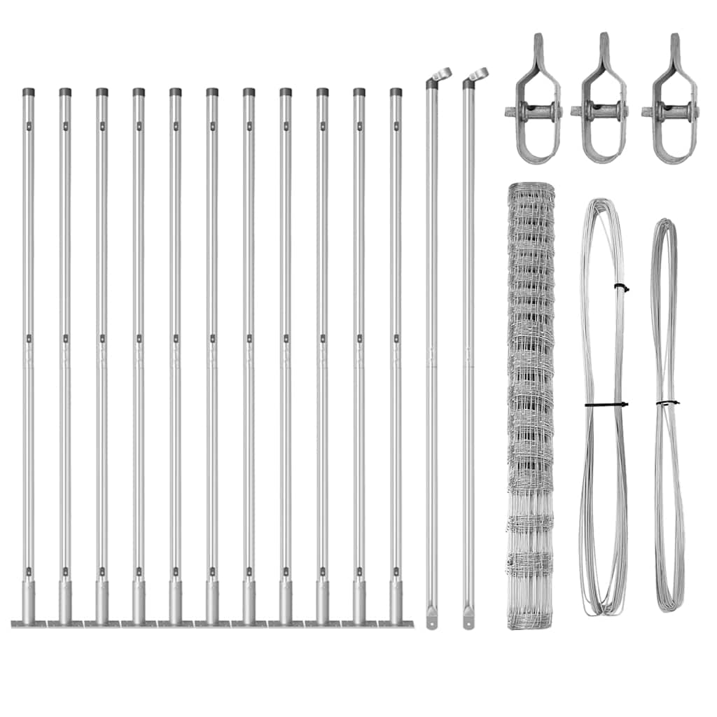 Recinzione da campo Argento 25 x 1.5 m Acciaio zincato 3351520