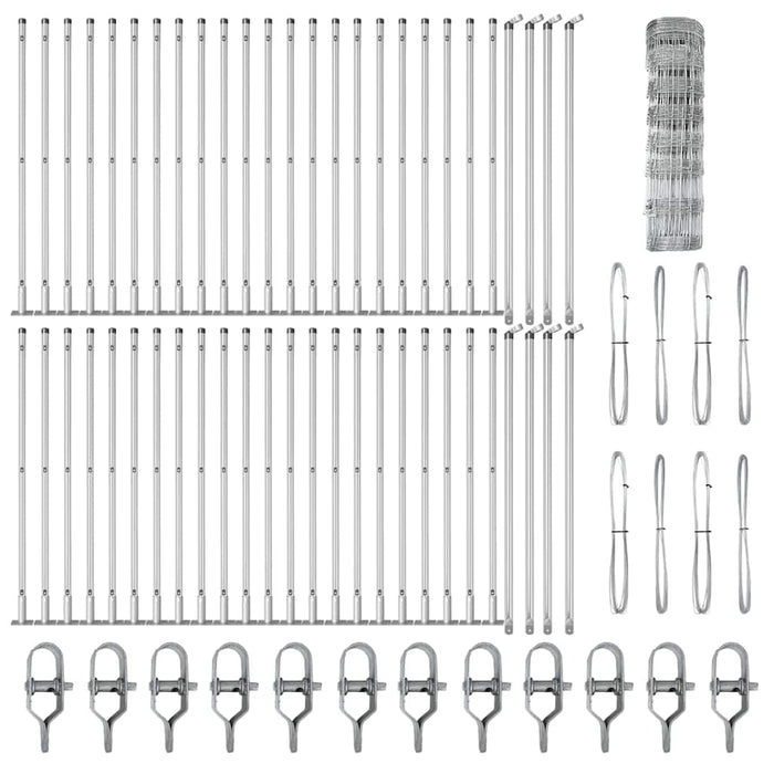 Recinzione da campo Argento 100 x 0.8 m Acciaio zincato 3351553