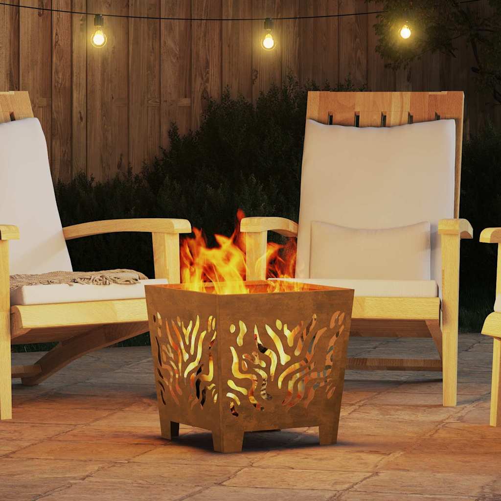 Focolare Marrone 40 x 40 x 40 cm acciaio corten 858913