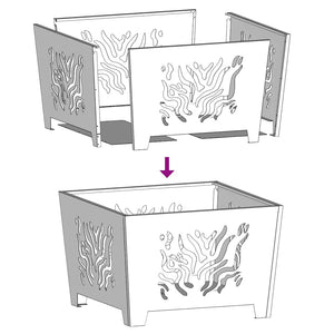 Focolare Nero 60 x 60 x 40 cm Acciaio laminato a freddo 858914