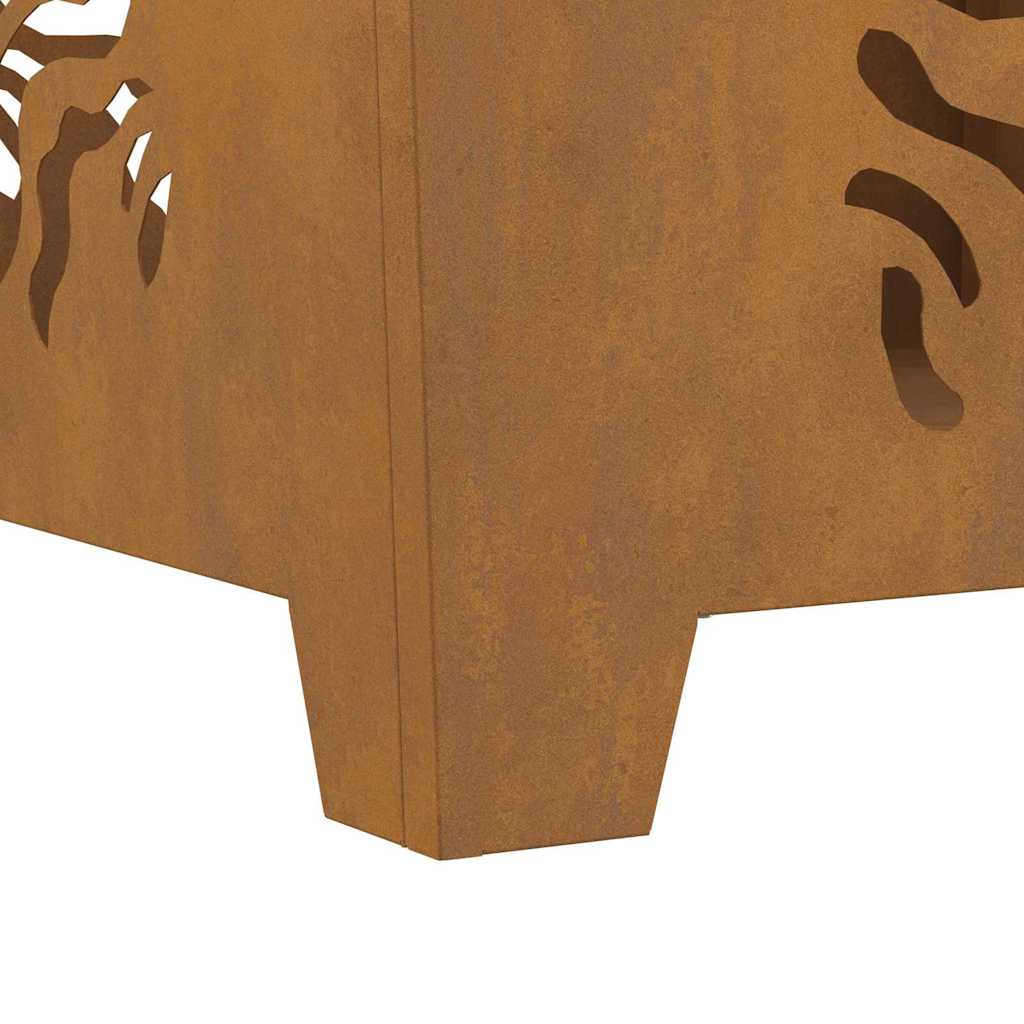 Focolare Marrone 60 x 60 x 40 cm acciaio corten 858915