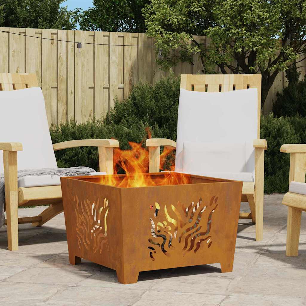 Focolare Marrone 60 x 60 x 40 cm acciaio corten 858915