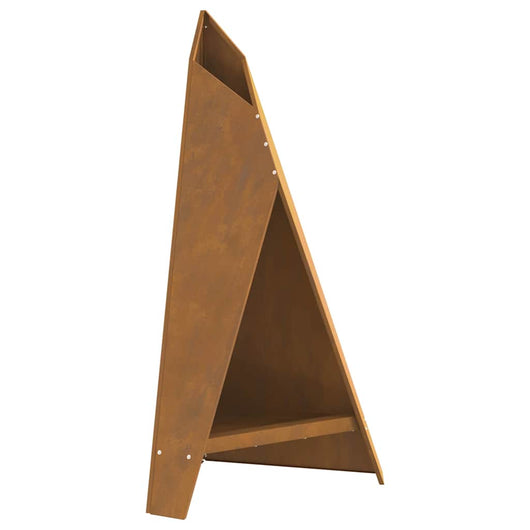 Focolare-Stufa-Camino Marrone 58 x 40 x 100 cm acciaio corten