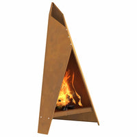 Focolare Marrone 58 x 40 x 100 cm acciaio corten 858917