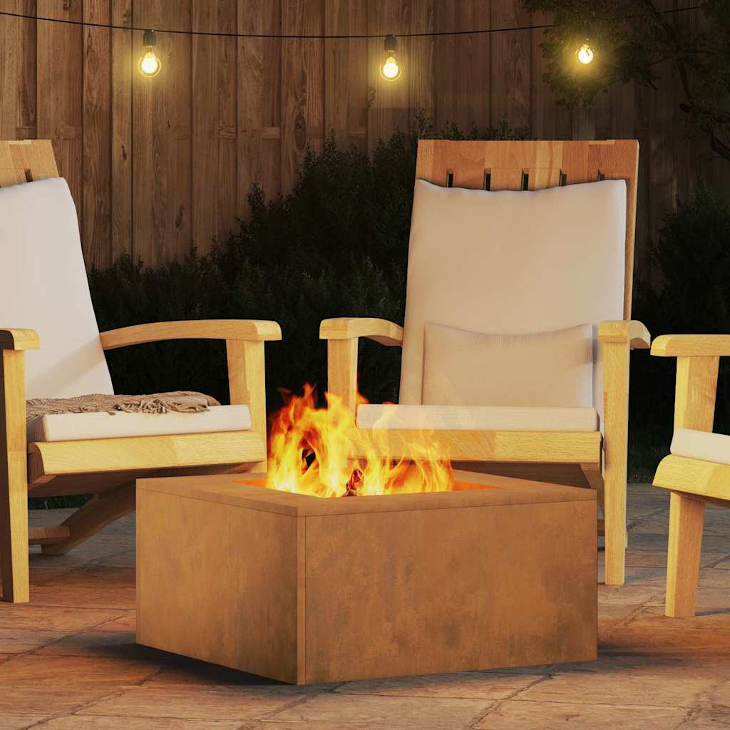 Focolare Marrone 60 x 60 x 30 cm acciaio corten 858919